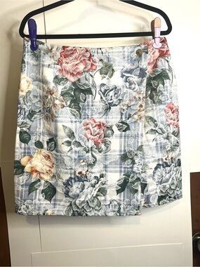 Vivaldi Jeanswear (VTG 16) Waist 32 Floral Plaid Mini Wrap Skirt